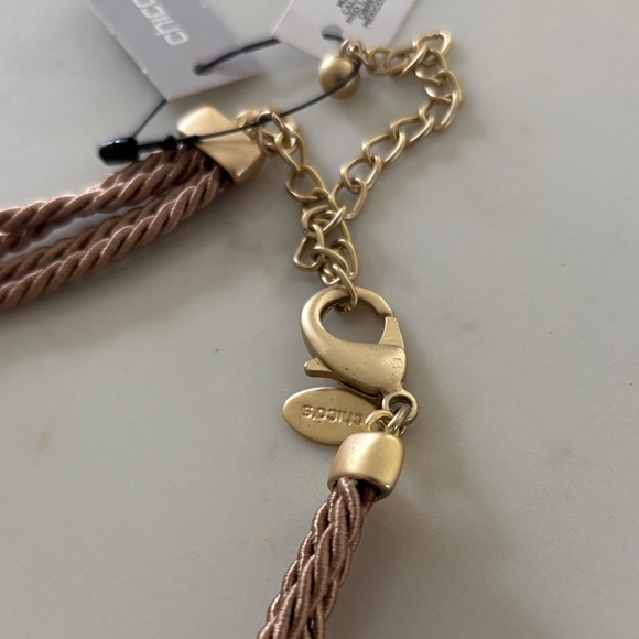 NWT Chico's Turquoise and Gold Statement Necklace - Picture 5 of 5